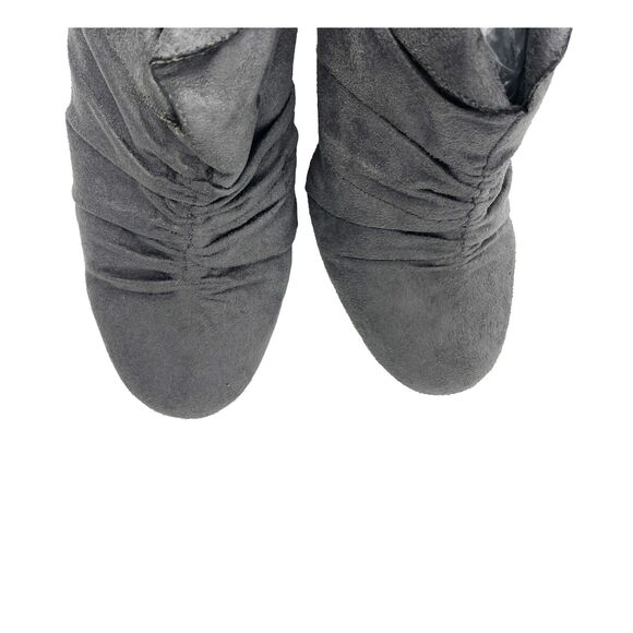 Urban Outfitter Paprika RETRO 80s GRAY Cuff ANKLE Pull On Heeled Booties 10 - Picture 5 of 11